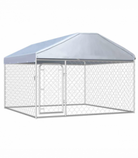 vidaXL Outdoor Dog Kennel with Roof 200x200x135 cm