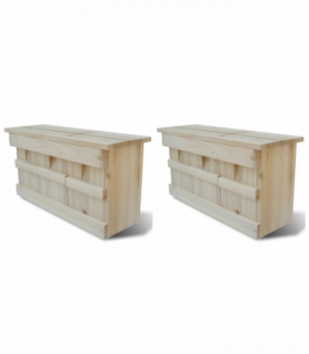 vidaXL Sparrow Houses 2 pcs Wood 44x15.5x21.5 cm