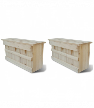 vidaXL Sparrow Houses 2 pcs Wood 44x15.5x21.5 cm
