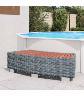 vidaXL Spa Step Grey Poly Rattan 92x45x25 cm