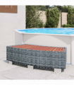 vidaXL Spa Step Grey Poly Rattan 92x45x25 cm