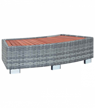 vidaXL Spa Step Grey Poly Rattan 92x45x25 cm