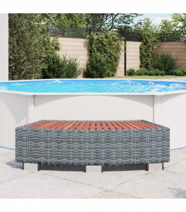 vidaXL Spa Step Grey Poly Rattan 92x45x25 cm