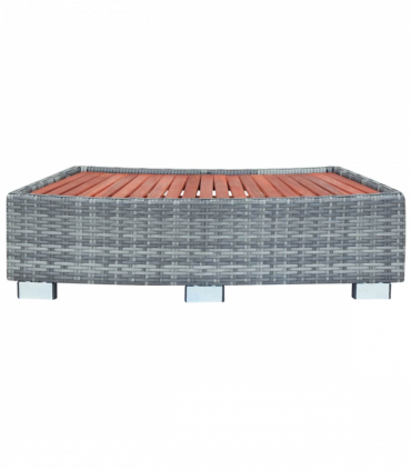vidaXL Spa Step Grey Poly Rattan 92x45x25 cm