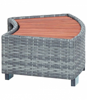 vidaXL Spa Step Grey Poly Rattan 92x45x25 cm