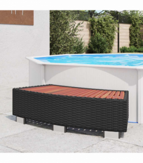 vidaXL Spa Step Poly Rattan 92x45x25 cm Black