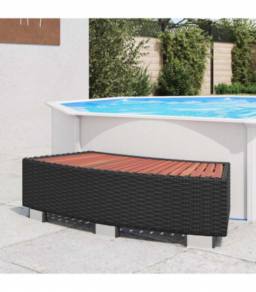 vidaXL Spa Step Poly Rattan 92x45x25 cm Black