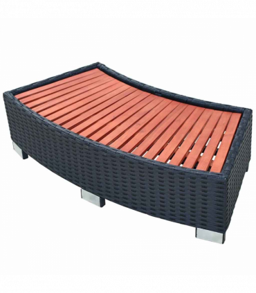 vidaXL Spa Step Poly Rattan 92x45x25 cm Black