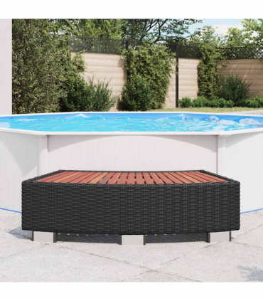 vidaXL Spa Step Poly Rattan 92x45x25 cm Black