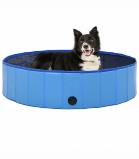 vidaXL Foldable Dog Swimming Pool Blue 120x30 cm PVC