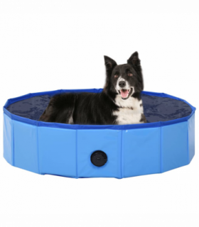vidaXL Foldable Dog Swimming Pool Blue 80x20 cm PVC