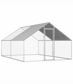 vidaXL Outdoor Chicken Cage 2.75x4x1.92 m Galvanised Steel