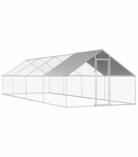 vidaXL Outdoor Chicken Cage 2.75x8x1.92 m Galvanised Steel