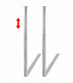 2 Telescopic Table Legs Chrome 710 mm-1100 mm