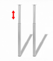2 Telescopic Table Legs Stainless Steel 710 mm-1100 mm