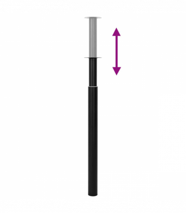 2 Telescopic Table Legs Black 710 mm-1100 mm