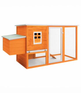 vidaXL Outdoor Chicken Cage Hen House with 1 Egg Cage Wood