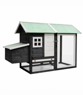 vidaXL Chicken Cage Grey 170x81x110 cm Solid Pine & Fir Wood