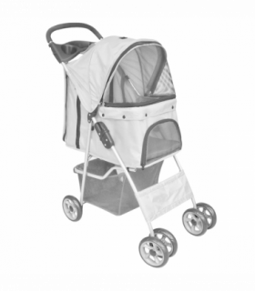 vidaXL Folding Pet Stroller Dog/Cat Travel Carrier Grey