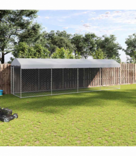 vidaXL Outdoor Dog Kennel with Roof 760x190x225 cm