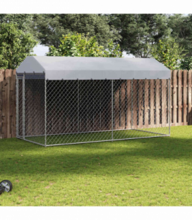vidaXL Outdoor Dog Kennel with Canopy Top 382x192x225 cm