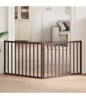 vidaXL Dog Gate Foldable 2 Panels Brown 160 cm Poplar Wood