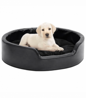 vidaXL Dog Bed Black 69x59x19 cm Plush and Faux Leather