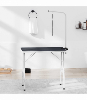 vidaXL Bath Grooming Table for Dogs Cats Pets Adjustable 1 Loop