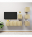 vidaXL 6 Piece TV Cabinet Set Sonoma Oak Engineered Wood