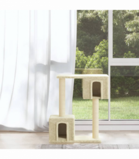 vidaXL Cat Tree with Sisal Scratching Posts Cream 60 cm