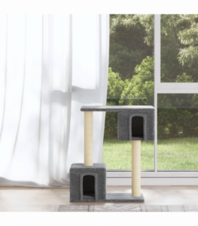 vidaXL Cat Tree with Sisal Scratching Posts Light Grey 60 cm