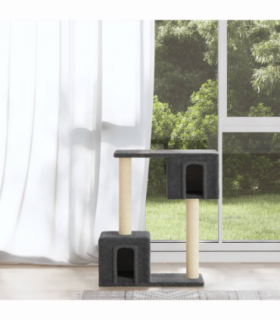 vidaXL Cat Tree with Sisal Scratching Posts Dark Grey 60 cm