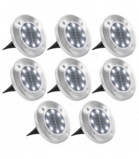 vidaXL Solar Ground Lights 8 pcs LED Lights White