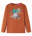 Kids' T-shirt with Long Sleeves Cognac 128