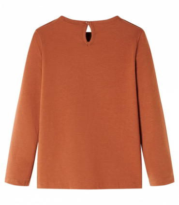 Kids' T-shirt with Long Sleeves Cognac 128
