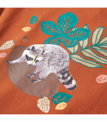 Kids' T-shirt with Long Sleeves Cognac 128