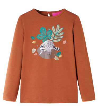 Kids' T-shirt with Long Sleeves Cognac 140