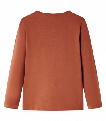 Kids' T-shirt with Long Sleeves Cognac 128