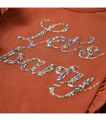 Kids' T-shirt with Long Sleeves Cognac 128