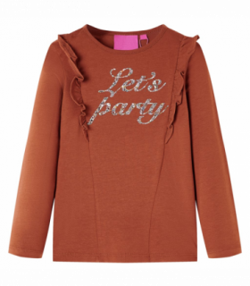 Kids' T-shirt with Long Sleeves Cognac 140