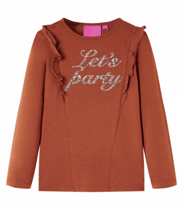 Kids' T-shirt with Long Sleeves Cognac 140