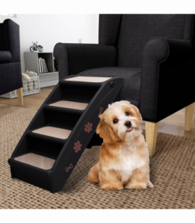 vidaXL Folding Dog Stairs Black 62x40x49.5 cm