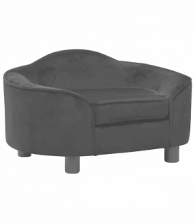 vidaXL Dog Sofa Black 67x47x36 cm Plush