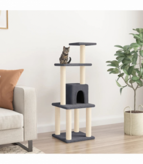 vidaXL Cat Tree with Sisal Scratching Posts Dark Grey 105 cm