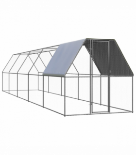 vidaXL Outdoor Chicken Cage 2x10x2 m Galvanised Steel