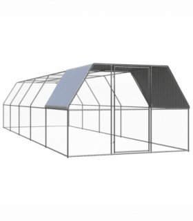 vidaXL Outdoor Chicken Cage 3x10x2 m Galvanised Steel