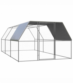 vidaXL Outdoor Chicken Cage 3x6x2 m Galvanised Steel