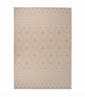 vidaXL Outdoor Flatweave Rug 140x200 cm Brown Stripes