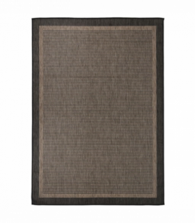 vidaXL Outdoor Flatweave Rug 140x200 cm Dark Brown