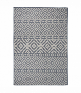 vidaXL Outdoor Flatweave Rug 160x230 cm Blue Stripes